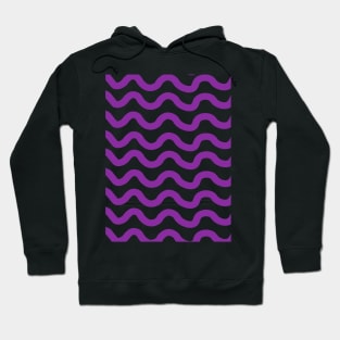 Purple horizontal wavy lines pattern Hoodie